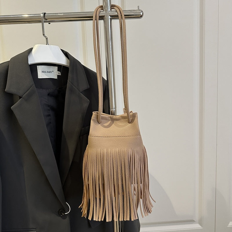 Soft Leather Women's Tassel Small Satchel