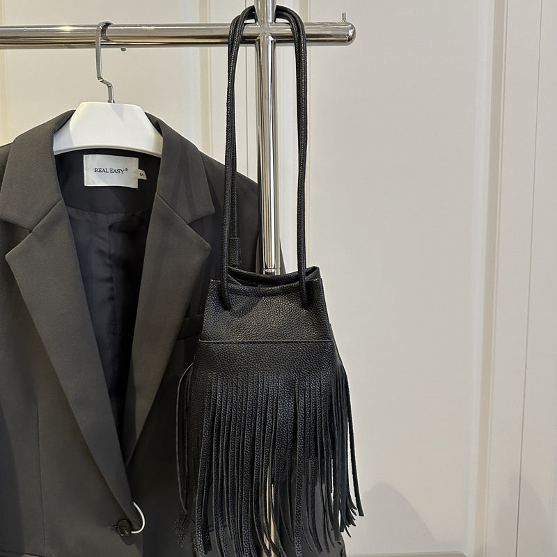 Soft Leather Women's Tassel Small Satchel