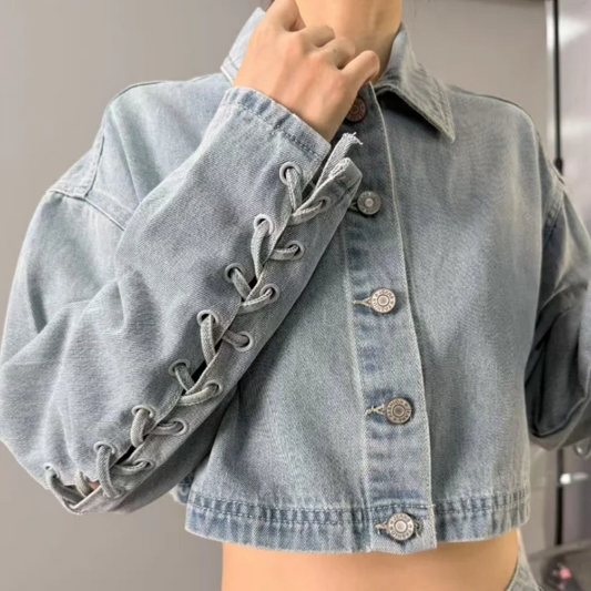 2025  Korean Japanese Style  Multi element Design  High Quality Clothing from Dongdaemun  Korea   Denim Jacket Coat
